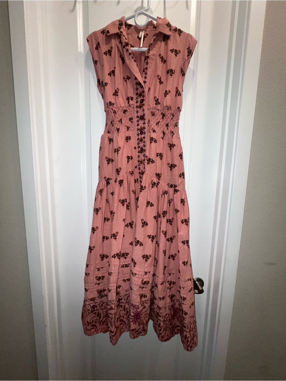 Anthropologie Printed Buttondown Drop-Waist Dress - Picture 3 of 5